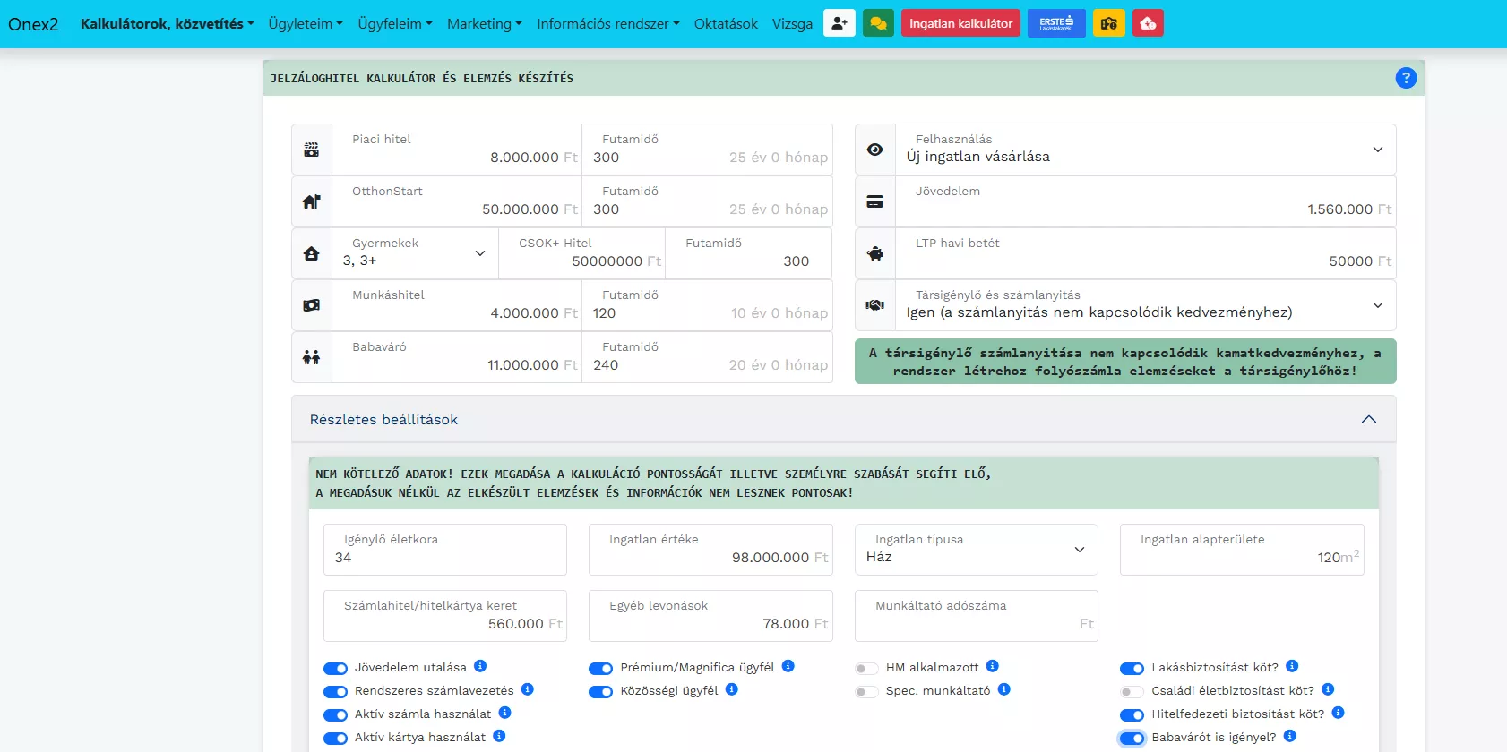 Kombinált kalkulátor