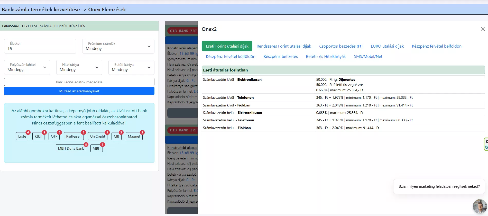 Bankszámla kalkulátor